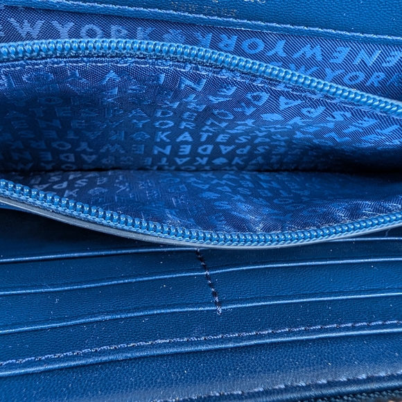 Kate Spade Grove Street Neda Leather Wrap Around Wallet Blazer Blue - Picture 12 of 16